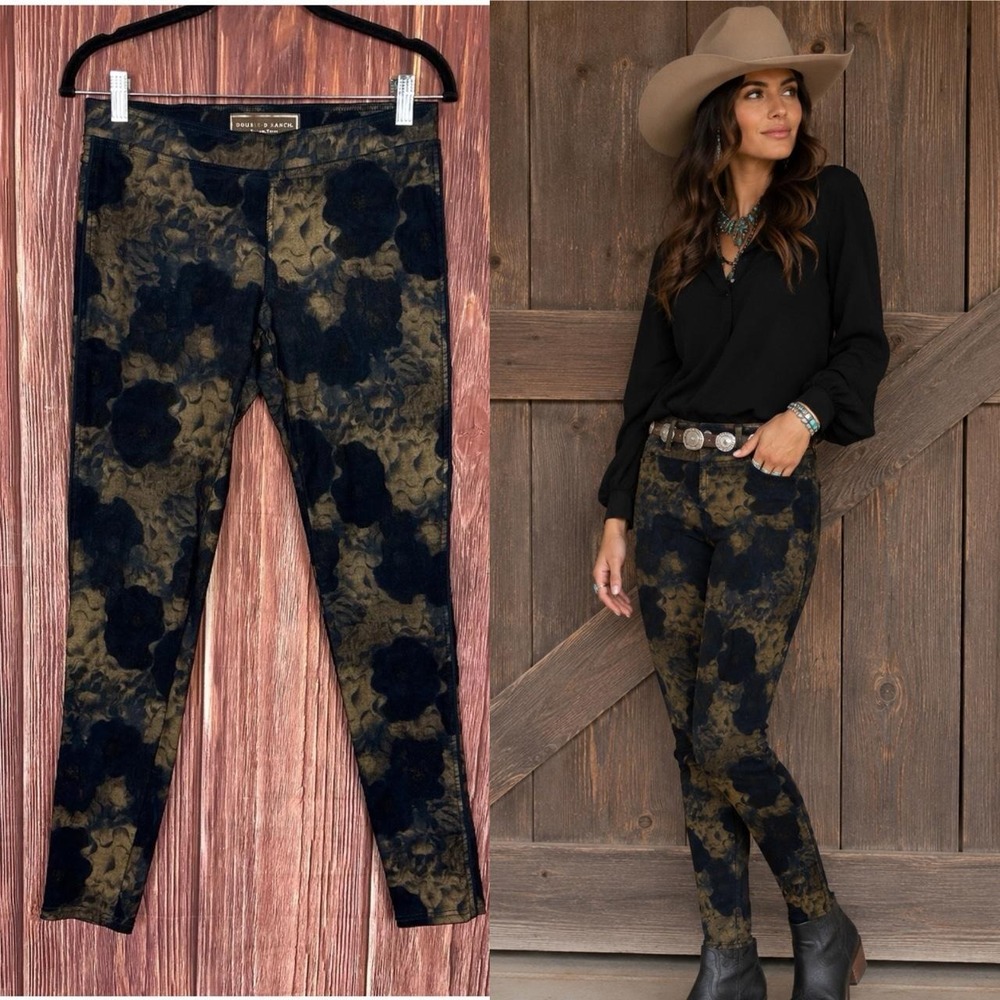Double D Ranch Womens Small S Legging Pants Brushed Gold Western Cowgirl Rodeo